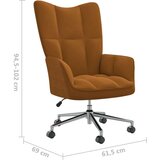  Stol za sproščanje rjav žamet, (20957754) | Shoptok.si