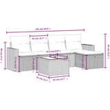  6-dijelni set vrtnih sofa od poliratana s jastucima svjetlosivi | shoptok.hr
