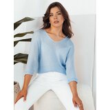 DStreet Sweter damski ażurowy ANNIS błękitny