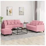 vidaXL 3-dijelni set sofa s jastucima ružičasti baršunasti | shoptok.hr