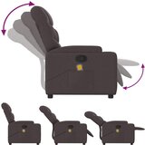  Masažni naslonjač od tkanine tamnosmeđi | shoptok.hr