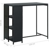 Barska barski stol sa stalkom za pohranu crni 120x60x110 cm poliratan | shoptok.hr