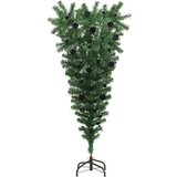 vidaXL Obrnuto umjetno božićno drvce s lopticama Zelena 150 cm PVC | shoptok.hr