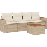 Maison Chic Seti vrtnega pohištva - Vrtna garnitura - Vrtni pohištvo set 5-delna z blazinami bež poli ratan, (21821273) | Shoptok.si