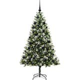 vidaXL Umjetna jelka s pantenom i pahuljicama Zelena i bijela 180 cm | shoptok.hr