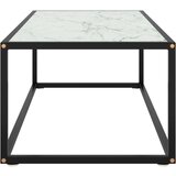vidaXL Klubska mizica črna z belim marmornim steklom 100x50x35 cm | Shoptok.si