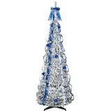  Umjetno božićno drvce s 150 LED svjetlima Bijelo 180 cm PVC | shoptok.hr