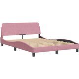  Okvir za krevet s uzglavljem ružičasti 140x190 cm baršunasti | shoptok.hr