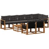  Set vanjskih sofa 9 kom. Prirodna i crna | shoptok.hr