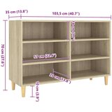 vidaXL Komoda sonoma hrast 103,5x35x70 cm inženirski les, (20620854) | Shoptok.si