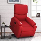 vidaXL naslanjač s funkcijo vstajanja rdeče umetno usnje | Shoptok.si