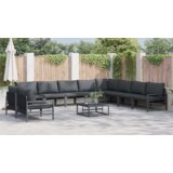 vidaXL Sjedeća garnitura za vrt 11 pcs Antracitno siva Čelik | shoptok.hr