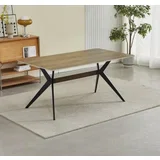 Trpezarijski sto Urban Hrast keramička ploča/Crne metalne noge 1600x900x76mm ( 770-108 )