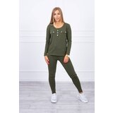 Kesi Set with a khaki-coloured press stud neckline | Shoptok.si
