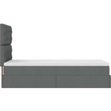 vidaXL Otomanski posteljni okvir z vzmetnico siv 100x200 cm blago | Shoptok.si