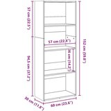 vidaXL Regal za knjige crni 60x30x152 cm od konstruiranog drva | shoptok.hr