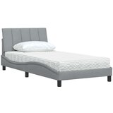  Krevet s madracem svjetlosivi 100x200 cm od tkanine | shoptok.hr
