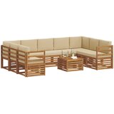  Set vanjskih sofa 10 kom. Bijela i bež Poliester | shoptok.hr