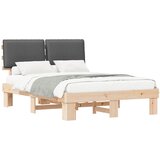  Krevetni okvir s tapiciranim uzglavljem Tamno siva 150 x 200 cm Slike