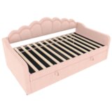 Lumor Raztegljiv kavč s predalom 90x200 cm - spreminjajoča se LED svetloba - žamet - roza, (22156184) | Shoptok.si