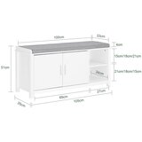 SoBuy klop za čevlje z omaro bela lesena 120 cm, (5000017137) | Shoptok.si