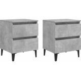  Noćni ormarići 2 kom boja betona 40x35x50 cm konstruirano drvo Siva | Shoptok.si