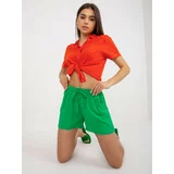 Fashion Hunters Green summer casual shorts with lace FRESH MADE