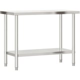 vidaXL Kuhinjska delovna miza s polico 110x55x150 cm nerjaveče jeklo | Shoptok.si