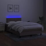  s oprugama i madracem LED smeđesivi 120x190cm od tkanine | shoptok.hr
