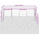 Vrtna vrata čelična 350 x 100 cm srebrna | shoptok.hr