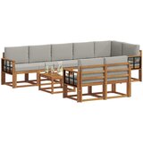  Set vanjskih sofa 9 kom. Prirodna i svijetlo siva | shoptok.hr