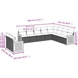  10-dijelni set vrtnih sofa s jastucima crni od poliratana | shoptok.hr