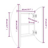  Kupaonski ormarić s okruglim ogledalom LED bijeli 40x40x17,5 cm | shoptok.hr