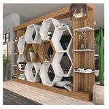 Hanah home Sueno White Walnut Polica za knjige 140x29.6x177.4cm, Smeđa | Eponuda.ba