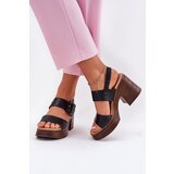 VINCEZA Women's sandals on a chunky heel and platform Black 17387 | Shoptok.si