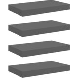  Plutajuće zidne police 4 kom sjajne sive 40 x 23 x 3,8 cm MDF | shoptok.hr