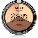 NYX Professional Makeup 3 Steps To Sculpt paleta za konture obraza odtenek 02 Light 15 g Cene