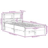 vidaXL Okvir kreveta bez madraca bijeli 75 x 190 cm masivna borovina | shoptok.hr