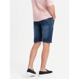 Ombre Men's denim shorts with classic cut - dark blue | Shoptok.si