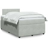vidaXL Box spring postelja z vzmetnico svetlo siva 120x190 cm žamet | Shoptok.si