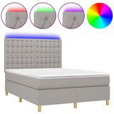 Maison Chic Box spring postelja - Vzmetna postelja z vzmetnico LED sv. siva 140x200 cm blago SL15446, (21902643) | Shoptok.si