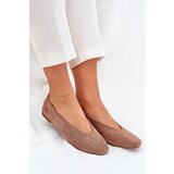 Boto Classic Ballet Flats From Eco Suede Khaki Osallin | shoptok.hr