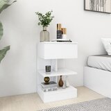 Maison Chic Dvo delni komplet Nočne omarice - Nočne mize bele 40x35x65 cm iverna plošča, (21688175) Cene