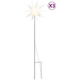 vidaXL Božične svetilke s konicami LED 3 kosi zložljive bele 57 cm | Shoptok.si