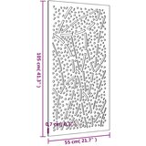  Vrtni zidni ukras 105 x 55 cm od čelika COR-TEN s uzorkom lišća Smeđa | shoptok.hr