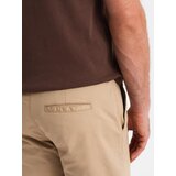 Ombre Classic men's chino shorts with rolled up leg - beige | shoptok.hr