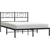  Metalni okvir za krevet s uzglavljem crni 120x190 cm | shoptok.hr