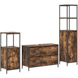 vidaXL 3-delni set kopalniškega pohištva dimljeni hrast inženirski les, (22040480) | Shoptok.si