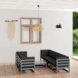  Sedežna garnitura 8-delna z blazinami trdna borovina | Shoptok.si