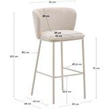 Kave Home Bež barski stol (višina sedeža 75 cm) Ciselia – | Shoptok.si